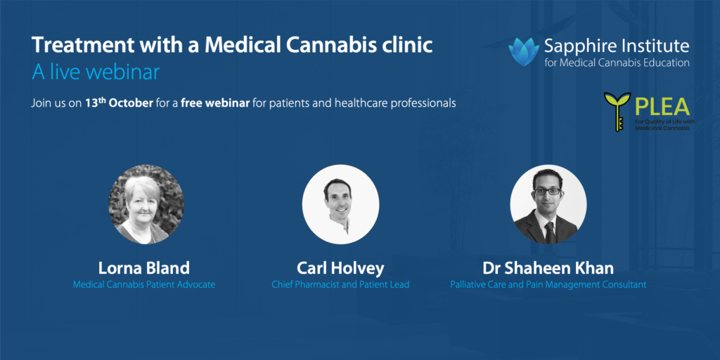 The Sapphire Institute for Medical Cannabis Education hosts its first webinar for patients ‘Treatment with a Medical Cannabis clinic’